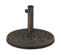 Relaxdays Pied de Parasol, Design Rustique, Ø : 49 cm, pour mâts de Ø se situant Entre 34 & 48 mm env., Noir et Bronze