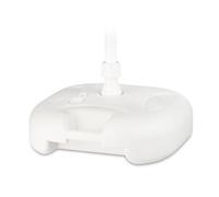 Relaxdays Pied de parasol support parasol dalle plastique remplissage eau sable pour bâton 22-32 mm socle 43x43 cm, gris clair