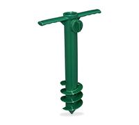 Relaxdays Pied de Parasol et séchoir Parapluie, à Visser, épaisseur Tige 19-32 mm, Camping, Douille à enfoncer, Vert