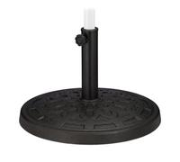 Relaxdays Pied de Parasol, pour Tubes de Parasol de 38-50 mm, D : 50 cm, Balcon, Jardin, Imitation Fonte, Support, Noir