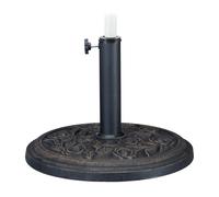 Relaxdays Pied De Parasol Porte Parasol Support Parasol Socle Noir Doré Terrasse Jardin Multicolore