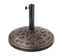Relaxdays Pied de Parasol, pour mâts 34-48 mm, Ø 49 cm, Style Vintage, Noir/Bronze