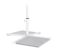Relaxdays Pied de parasol, pour mâts de 19-34 mm, socle pliable, à verrouiller, acier, blanc