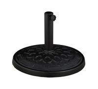 relaxdays Pied de parasol rond noir