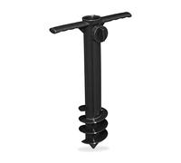 Relaxdays Pied de Parasol, Tubes de Largeur de 19 à 32 mm, à Visser, Plastique, Sable, Camping, Parc, Gazon, Noir