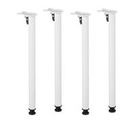 Relaxdays Pied de Table, lot Pratique de 4, pour la Table à Manger ou Le Bureau, H x D : 71 x 5 cm, Blanc