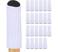 Relaxdays Lot de 24 Chaussettes pour chaises, Tables & Divers Meubles, Protections Rondes pour Sol, élastiques, Blanc