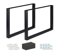 Relaxdays Pieds de Table Jeu de 2, BxH: 100x72 cm; Supports métalliques, Table Basse, Style Industriel, Noirs