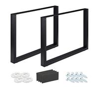 Relaxdays Pieds de Table Jeu de 2, BxH: 100x72 cm; Supports métalliques, Table Basse, Style Industriel, Noirs