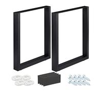 Relaxdays Pieds de Table Jeu de 2, BxH: 60x72 cm; Supports métalliques, Table Basse, Style Industriel, Noirs