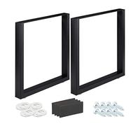 Relaxdays Pieds de Table Jeu de 2, BxH: 70x72 cm; Supports métalliques, Table Basse, Style Industriel, Noirs