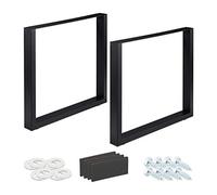Relaxdays Pieds de Table Jeu de 2, BxH: 80x72 cm; Supports métalliques, Table Basse, Style Industriel, Noirs