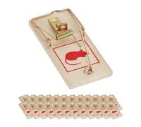 Relaxdays Piège à Rats, Lot de 25, pièges Classiques, réutilisables, sans Poison, Arceau métallique, Bois Naturel