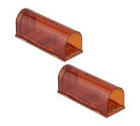 Relaxdays piège à Souris, Lot de 2, sans Tuer, Attrape-Souris, Cage Rats, 6,5x17x6 cm, souricière, Plastique, Orange