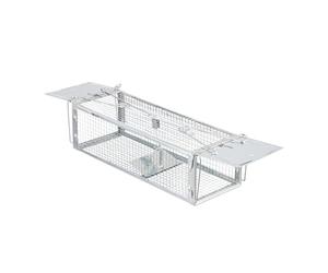 Relaxdays piège à Souris Vivante, Cage métallique, Attrape-Souris, Rats, 11,5 x 40 x 14,5 cm, souricière, argenté