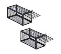 Relaxdays piège à Souris Vivante, Lot de 2, Attrape-Souris, sans Tuer, Cage Rats, 12 x 24 x 11,5 cm, souricière, Noir
