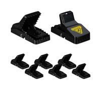 Relaxdays piège à Souris 8 pièces, pièges réutilisables, piège à Coup hygiénique & sans Poison, Plastique, Noir