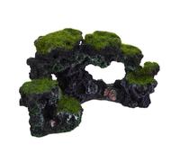 Relaxdays Pierre déco d’Aquarium, Apparence Naturelle, cachette, Grotte, Accessoire d’Aquarium, 8,5x17 cm, Noir-Vert