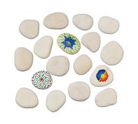 Relaxdays Pierres à peindre, pierres décoratives plates, 2 kg de pierres à peindre, pierres de bricolage enfants & adultes, 4-8 cm, gris clair