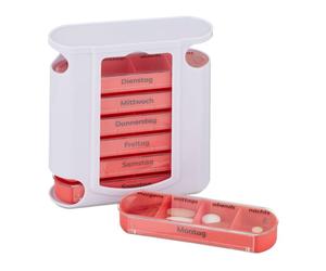 Relaxdays Pilulier 7 jours 4 bacs en lot de 10