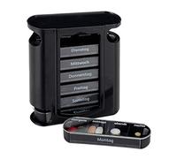 Relaxdays Pilulier 7 Jours 4 Compartiments Boîte Médicaments Semainier Matin Midi Soir Nuit Noir 13 x 11, 5 x 4, 5 cm