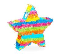 Relaxdays Pinata à suspendre Étoile pour enfants à remplir anniversaire jeux décoration, coloré, 10025174