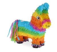 Relaxdays Pinata, Âne Arc-en-Ciel, pour Enfants, Lama à Suspendre, H x L x P : 38 x 35 x 12 cm, Multicolore