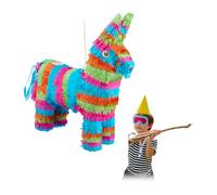 Relaxdays Piñata âne multicolore en lot de 2