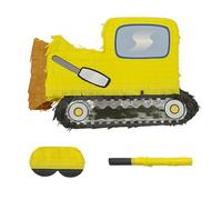 Relaxdays Piñata Chantier colorée avec bâton et Masque, 33 x 45 x 10 cm, Anniversaire, à remplir