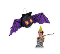 Relaxdays Piñata Chauve-Souris, à Suspendre, Enfants & Adultes, Anniversaire, Halloween, à remplir, Papier, Noir