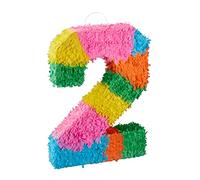Relaxdays Pinata Chiffre 2 numéro Anniversaire Enfant à remplir soi-même 0 à 9