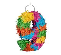 Relaxdays Pinata Chiffre 9, Arc-en-Ciel, pour Un Anniversaire, HxLxP: 20 x 15 x 4 cm, Enfants, à remplir, Multicolore