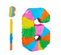 Relaxdays Pinata chiffre avec club et masque
