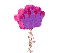 Relaxdays- Pinata Couronne Princesse à Suspendre pour Enfants à remplir Anniversaire, Violet/Rose