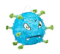 Relaxdays Piñata en Forme de Virus Rigolo, à Suspendre, remplissable, pour Fille et garçon, Anniversaire, Bleu et Vert