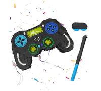 Relaxdays Pinata Gamer avec bâton et masque - Pinata anniversaire enfants à remplir, manette, 30x46x9 cm, multicolore