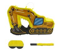 Relaxdays Piñata Chantier avec Masque, bâton, Pelleteuse à remplir, 26,5x41x8 cm, colorée