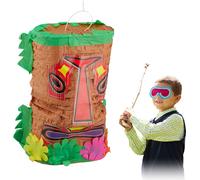 relaxdays Piñata Tiki, remplir pour Un Anniversaire, à Suspendre, Amusant pour Petits & Grands, Multicolore, 10031480