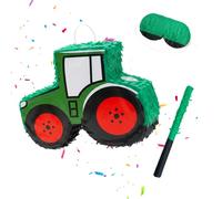 Relaxdays Pinata tracteur avec bâton et masque
