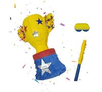 Relaxdays Piñata Trophée avec bâton et Masque, à Suspendre, pour Anniversaire, à remplir, 38 x 30,5 x 19 cm