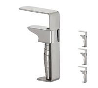 Relaxdays Pince a nappe, lot de 4, réglable, pour des tables épaisses, inox, jusqu’à une épaisseur de 4,2 cm, argenté