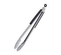 Relaxdays Pince de Barbecue, Long ustensile pour Le Grill, 38 cm, poignée en Bois, Acier Inoxydable, Argent/Noir