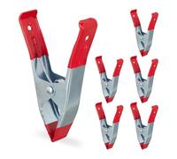 Relaxdays Pinces en métal, ressorts, en jeu de 6, envergure de 50 mm, images, piscine, barrettes 145 mm; rouge