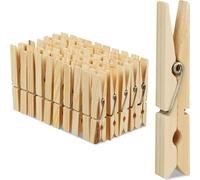 relaxdays Pinces à linge en bois, set de 100 pièces