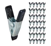 Relaxdays Pinces en jeu de 36, serre-étau, barrette, agrafes bricolage, modèle, métal, Envergure 20mm,noir.