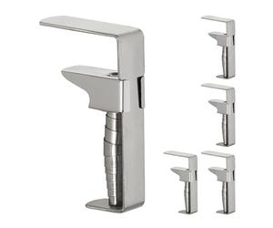 Relaxdays Pinces pour Nappe, Lot de 5, Clips réglables pour Table épaisse, Acier Inoxydable, Jusqu’à 4 cm, argenté