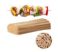 Relaxdays Piques bois, lot de 500 brochettes barbecue, bambou, bricolage, 30 cm de long, 4 mm de large, pratique, nature