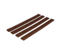 Relaxdays Piques pour murs et barrières, gouttières, anti-oiseaux, anti-pigeons, 4 Panneaux, Longueur : 196 cm, marron