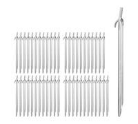 Relaxdays Piquet de Fixation Acier, Lot de 48, Sardines pour Tente, Piquet ancrage Sol, Jardin Sol Dur, 30 cm, Argent