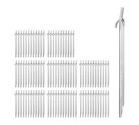Relaxdays Piquet de Fixation Acier, Lot de 96, Sardines pour Tente, Piquet ancrage Sol, Jardin Sol Dur, 30 cm, Argent